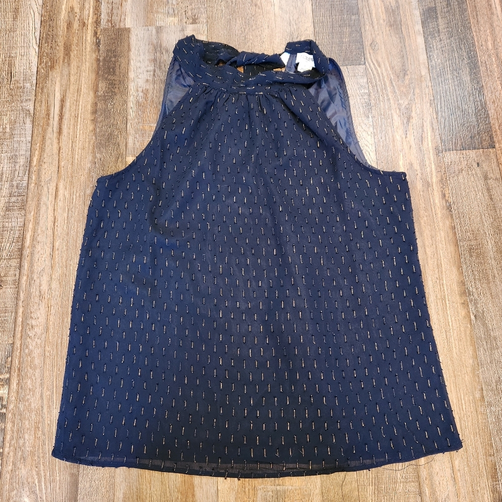 J. Crew Gold Thread Tie-Neck Tank